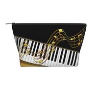 Clé de Piano élégante Notes d'or Noir, Trousse de Toilette Trousse de Maquillage Sac à cosmétiques Trousse de Toilette de Voyage Portable