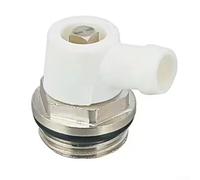 Clé de radiateur, purgeur 1/2 pouce avec embout pivotant, filetage auto-étanche en laiton for systèmes chauffage central, sortie vidange rotative nickelée