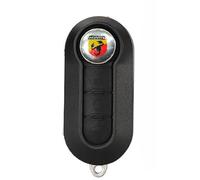 Clé de rechange pour télécommande avec lame à 3 touches, compatible pour 500 ABARTH + logo