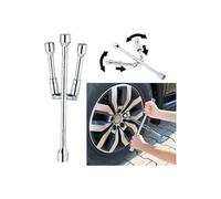 AGT Clé de Roue en Croix Pliable pour écrous 17/19/21/23 mm