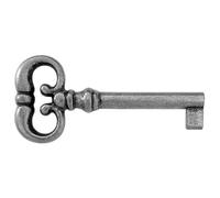 clé de serrure 68mm meuble ancien décoration rustique armoire vintage argenté