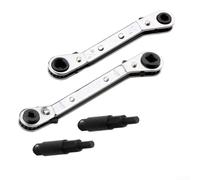 Clé de service réglable, avec 3/16", 5/16", 1/4", 3/8", kit de clé à cliquet, adaptateur d'embout hexagonal, pour valves de compresseur, ensemble de clés d'entretien CVC