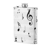 Clé de sol, note de musique, symbole abstrait,Flasque de poche plate de 8 oz en acier inoxydable 304, idéale pour les activités de plein air.