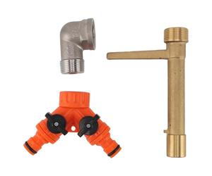 Clé de vanne à raccord Rapide DGLDCSHUAI G3/4 en Laiton avec répartiteur de Tuyau d'arrosage à 2 Voies et clé de vanne d'arrivée d'eau Rapide pour l'irrigation de Jardin