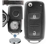 Clé de Voiture Boîtier Télécommande 1 x 2 Boutons + 1 x Lame + 1 x CR2032 Batterie pour VW Amarok T5 T6