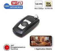 Clé de voiture caméra cachée WIFI Ultra HD 4K avec carte MIcroSD 128 Go