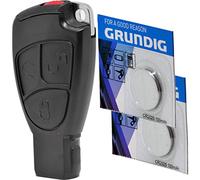 Clé de voiture Smartkey émetteur télécommande sans fil 3 boutons boîtier + support de batterie + clé de secours vierge + 2 piles CR2025 pour Mercedes Benz