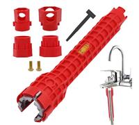 Clé d'évier 14 en 1 - Outil de plomberie - Extracteur robuste pour économiser du travail - Outil de retrait multifonctionnel pour robinet et évier - Pour salle de bain, cuisine, tuyau, lavabo, valve