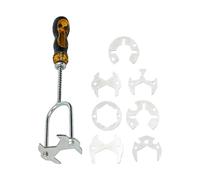 vier - Installateur de robinet, aide de plombier multifonction avec sept options de tête de matrice, conception d'opération de l'espace étroit, kit d'accessoires d'outils manuels de plomberie