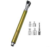 Clé d'extension à cliquet avec poignée décalée 12" de longueur pour couple manuel et électrique, équipée de 4 adaptateurs de conversion de douilles dont 1/4", 3/8" et 1/2"