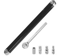 Clé d'extension offset avec adaptateur d'entraînement 1/2", 1/4", 3/8", clé d'extension à cliquet avec rallonge de clé à cliquet 39 cm pour réparation automobile mécanique (noir)