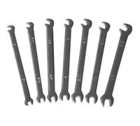 Clé double à fourche 7 pcs - DONAU - Mini-clés plates 3,0 - 5,5 mm - Tête coudée 15° et 75° - Chromé