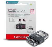 SanDisk Ultra Dual m3.0, 32 Go, USB Type-A / Micro-USB, 3.2 Gen 1 (3.1 Gen 1), Slide, 5,2 g, Noir, Argent, Transparent SDDD3-032G-G46