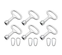 Clé du Compteur de Gaz,6 PCS Métal Clé Triangle avec 6 Porte-clés Clé de Boîte de Compteur Électrique Clé Triangle à Douille Argent pour Boîte de Compteur de Gaz Ouverte