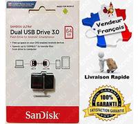 Clé Dual USB 3.0 OTG SANDISK ULTRA - Proposée en version : 32 ou 64 Gb Go Giga