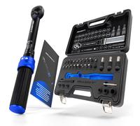 HASKYY Clé dynamométrique 1/4" 2-20 Nm - Jeu de douilles de couple pour vélo - Rallonge Torx - Adaptateur F1/4" -M3/8"