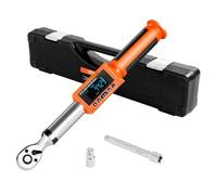 Clé dynamométrique numérique 3/8'' 9 5 mm 6 7-135 Nm cliquet 72 dents écran LCD ±2% pour réparation auto moto mallette orange