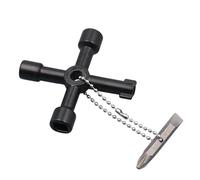 Clé dynamométrique pour armoire - Clé croisée antidérapante | Outils | Boîte électrique | Valve d'eau | Clé portable compacte à 4 voies | pour mètres | Armoires | CVC | Entretien d'accès de plomberie