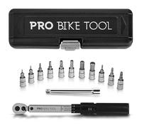 Clé Dynamométrique Vélo Moto PRO BIKE TOOL 1/4 - Couple 2 à 20 Nm avec Cliquet, Rallonge, Embouts Torx et Hex - Outil Vélo KS Tools pour Entretien VTT Route - Coffret Clé Allen Centerlock