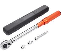 Clé dynamométrique VEVOR 1/2", 14-204 Nm Clé dynamométrique vélo & moto Set, ± 3 % d'erreur avec tige de rallonge 127 mm, adaptateur 1/2-3/8" & 1/2-1/4", tête de cliquet 72 dents