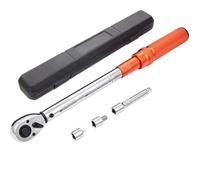 VEVOR 1/2" Clé Dynamométrique Mécanique Clé de Torsion 14-204 N.m Précision ±3% Clé à Cliquet Réglable 72 Dents Contre Surcouple avec Adaptateurs 6,35/9,5 mm Rallonge 127 mm Kit d’Entretien Auto Moto