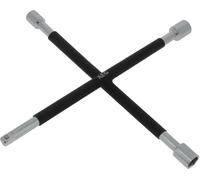 Clé en croix démonte-roue 3 douilles : 17/19/21mm et carré 1/2"" - AEG - mousse antiglisse - Acier inoxydable HQ