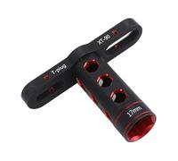 Clé hexagonale 1/10 RC, adaptateur hexagonal en alliage d'aluminium 17 mm ouille hexagonale en T, clé rouge, outils de réparation noir pour réparation à domicile, garage, voyage