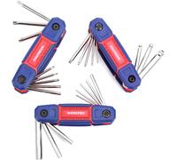 WORKPRO Lot de Clé Hexagonale en Cr-V Portative 24 Pièces, Clé Allen de Bonne Finition avec Tête Plate, Sphérique, Torx pour Réparation et Assemblage