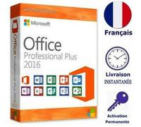 Clé Licence D'Activation - Microsoft - Office 2016 Pro Plus - Téléchargement - PC - Valide à vie