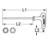 Clé mâle TORX tête sphérique à poignée en T T8 KS TOOLS - 151.2753