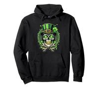 clé mécanique crâne vert os croisés trèfle chanceux garage Sweat à Capuche