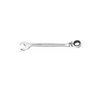 FACOM - Clé Mixte à Cliquet Métrique 18mm - 467B.18 - Système Ultra-Grip Antidérapant - Mécanisme à Cliquet Compact Réversible par Levier - Œil et Fourche Inclinés à 15° - Chrome Satiné