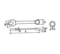 CLE MIXTE A CLIQUET 19 MM SAM - 50-C-19