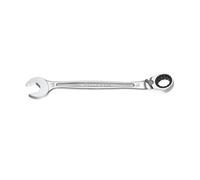 FACOM - Clé Mixte à Cliquet Métrique 18mm - 467B.18 - Système Ultra-Grip Antidérapant - Mécanisme à Cliquet Compact Réversible par Levier - Œil et Fourche Inclinés à 15° - Chrome Satiné