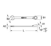 Clé mixte à cliquet réversible GEARplus®, 7 mm