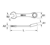 Clé mixte courte 9 mm KS TOOLS - 518.0008