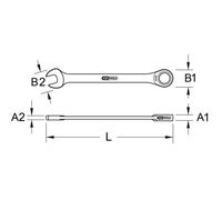 Clé mixte droite à cliquet TITANplus 8 mm KS TOOLS - 965.1008