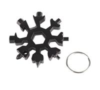 Clé multifonction 18 en 1 for camping et randonnée, outil de plein air, porte-clés de poche, clé hexagonale polyvalente(Black)