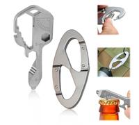 Clé multifonction 24 en 1 Mini clé portable, clé en acier inoxydable, tournevis de ceinture, 1 porte-clés en forme de 8 pour sports de plein air