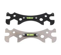 Clé multifonction en acier inoxydable - Outil de plomberie réglable avec niveau pour installation de douche et robinet - Argent