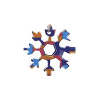 Clé multifonctionnelle 18 en 1 en forme de flocon de neige, mini tournevis, décapsuleur, petit outil à main for la maison(Dark blue star anise)