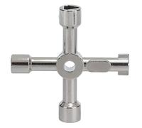 Clé Multifonctionnelle 4 en 1 en Alliage de Zinc, Outil Manuel Polyvalent pour Armoire et Valve - Résistante et Légère, Usage Électrique et Domestique
