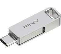 Clé OTG USB 3.2 64GB USB C & USB A Métal argent PNY