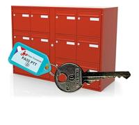 Clé Pass PTT D10 - Ouvre Serrures Boîtes aux Lettres & Immeubles (Norme La Poste) - Acier Nickelé - Clé du Facteur D10