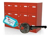 Clé Pass PTT E10 - Ouvre Serrures Boîtes aux Lettres & Immeubles (Norme La Poste) - Acier Nickelé - Clé du Facteur E10