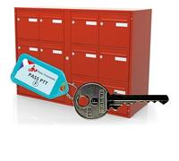 Clé Pass PTT F10 - Ouvre Serrures Boîtes aux Lettres & Immeubles (Norme La Poste) - Acier Nickelé - Clé du Facteur F10