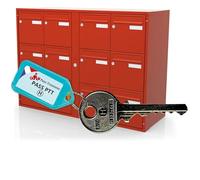 Clé Pass PTT H10 - Ouvre Serrures Boîtes aux Lettres & Immeubles (Norme La Poste) - Acier Nickelé - Clé du Facteur H10