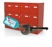 Clé Pass PTT Q10 - Ouvre Serrures Boîtes aux Lettres & Immeubles (Norme La Poste) - Acier Nickelé - Clé du Facteur Q10