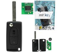 Clé pliante sans fil 434 MHz Ask + transpondeur ID46 PCF7941 + vierge VA2 VA6 2 boutons compatible avec Citroën C2 C3 I Pluriel C4 Coupe 05-10 Peugeot 207 07-09 807 05-14 207 307 SW Autoschlüssel