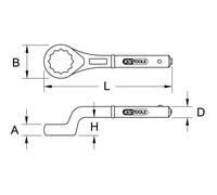 Clé polygonale contre-coudée 'gros effort' 65 mm KS TOOLS - 517.9065